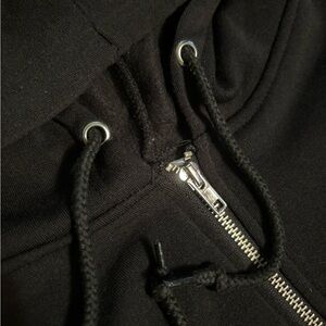 Black long sleeve zip up hoodie